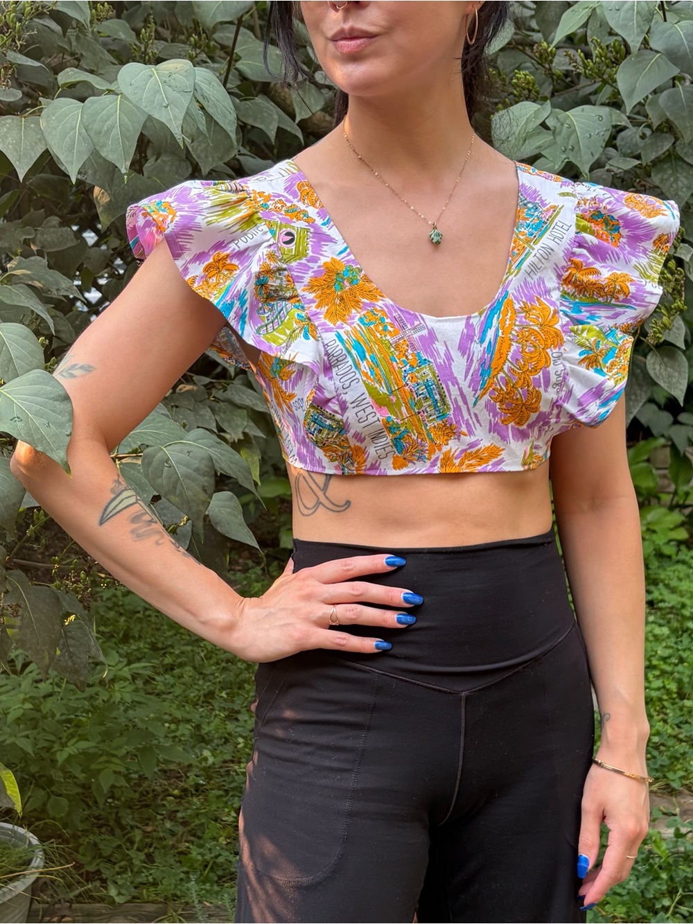 Vintage Frilled Cropped Top
